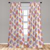 Ambesonne Retro Curtains, Sketch Style Continuous Neutral Colors Floral Motifs Lines Dreamy Artwork, Window Treatments 2 Panel Set for Living Room Bedroom, Pair of – 28″ x 63″, Soft Pink Pale Purple(Pastel Purple Dark Peach)