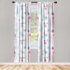 Ambesonne Retro Curtains, Sketch Style Continuous Neutral Colors Floral Motifs Lines Dreamy Artwork, Window Treatments 2 Panel Set for Living Room Bedroom, Pair of – 28″ x 63″, Soft Pink Pale Purple(Pale Sky Blue Soft Pink)