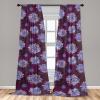 Ambesonne Retro Curtains, Sketch Style Continuous Neutral Colors Floral Motifs Lines Dreamy Artwork, Window Treatments 2 Panel Set for Living Room Bedroom, Pair of – 28″ x 63″, Soft Pink Pale Purple(Dark Magenta Purple)