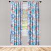 Ambesonne Retro Curtains, Sketch Style Continuous Neutral Colors Floral Motifs Lines Dreamy Artwork, Window Treatments 2 Panel Set for Living Room Bedroom, Pair of – 28″ x 63″, Soft Pink Pale Purple(Pale Sky Blue Blush)