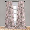 Ambesonne Retro Curtains, Sketch Style Continuous Neutral Colors Floral Motifs Lines Dreamy Artwork, Window Treatments 2 Panel Set for Living Room Bedroom, Pair of – 28″ x 63″, Soft Pink Pale Purple(Dried Rose and Dark Sepia)
