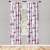 Ambesonne Retro Curtains, Sketch Style Continuous Neutral Colors Floral Motifs Lines Dreamy Artwork, Window Treatments 2 Panel Set for Living Room Bedroom, Pair of – 28″ x 63″, Soft Pink Pale Purple(Sand Brown Sea Green)