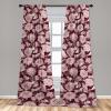 Ambesonne Retro Curtains, Sketch Style Continuous Neutral Colors Floral Motifs Lines Dreamy Artwork, Window Treatments 2 Panel Set for Living Room Bedroom, Pair of – 28″ x 63″, Soft Pink Pale Purple(Dark Mauve and Soft Pink)
