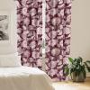 Ambesonne Retro Curtains, Sketch Style Continuous Neutral Colors Floral Motifs Lines Dreamy Artwork, Window Treatments 2 Panel Set for Living Room Bedroom, Pair of – 28″ x 63″, Soft Pink Pale Purple(Dark Mauve and Soft Pink)