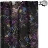 Ambesonne Boho Feathers Curtains, Vintage Japanese Feels Fuzz Sketch Pattern Neutral Colors Artwork, Window Treatments 2 Panel Set for Living Room Bedroom, Pair of – 28″ x 95″, Purple Charcoal Grey(Dark Magenta and Multicolor)