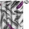 Ambesonne Boho Feathers Curtains, Vintage Japanese Feels Fuzz Sketch Pattern Neutral Colors Artwork, Window Treatments 2 Panel Set for Living Room Bedroom, Pair of – 28″ x 95″, Purple Charcoal Grey(Purple Charcoal Grey)