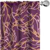 Ambesonne Boho Feathers Curtains, Vintage Japanese Feels Fuzz Sketch Pattern Neutral Colors Artwork, Window Treatments 2 Panel Set for Living Room Bedroom, Pair of – 28″ x 95″, Purple Charcoal Grey(Dark Magenta Marigold)