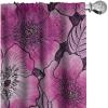 Ambesonne Boho Feathers Curtains, Vintage Japanese Feels Fuzz Sketch Pattern Neutral Colors Artwork, Window Treatments 2 Panel Set for Living Room Bedroom, Pair of – 28″ x 95″, Purple Charcoal Grey(Fuchsia Soft Pink)