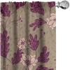 Ambesonne Boho Feathers Curtains, Vintage Japanese Feels Fuzz Sketch Pattern Neutral Colors Artwork, Window Treatments 2 Panel Set for Living Room Bedroom, Pair of – 28″ x 95″, Purple Charcoal Grey(Plum Pale Olive Green)