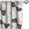 Ambesonne Boho Wings Curtains, Cottagecore Inspired Neutral Butterfly Pattern with Floral Ornaments, Window Treatments 2 Panel Set for Living Room Bedroom, Pair of – 28″ x 84″, Dark Sand Brown Taupe(Ivory Rose Dark Mustard)