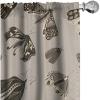 Ambesonne Boho Wings Curtains, Cottagecore Inspired Neutral Butterfly Pattern with Floral Ornaments, Window Treatments 2 Panel Set for Living Room Bedroom, Pair of – 28″ x 84″, Dark Sand Brown Taupe(Pale Tan Dark Taupe Ecru)