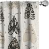 Ambesonne Boho Wings Curtains, Cottagecore Inspired Neutral Butterfly Pattern with Floral Ornaments, Window Treatments 2 Panel Set for Living Room Bedroom, Pair of – 28″ x 84″, Dark Sand Brown Taupe(Eggshell and Pale Khaki)