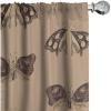 Ambesonne Boho Wings Curtains, Cottagecore Inspired Neutral Butterfly Pattern with Floral Ornaments, Window Treatments 2 Panel Set for Living Room Bedroom, Pair of – 28″ x 84″, Dark Sand Brown Taupe(Dark Sand Brown Taupe)