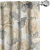 Ambesonne Delicate Roses Curtains, Retro Themed Garden Scene Flowers Vintage with Neutral Colors, Window Treatments 2 Panel Set for Living Room Bedroom, Pair of – 28″ x 63″, Pale Peach Pale Grey Dust(Pale Peach Pale Grey Dust)