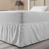 Ambesonne Floral Bedskirt, Soft Toned Flower Petals Traditional Oriental Leafy in Neutral Muted Tones, Bedroom Decor Wrap Around Elastic Bed Skirt Gathered Design, Twin/Twin XL, Pale Taupe and White