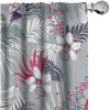 Ambesonne Floral Design Curtains, Tropical Themed Neutral Colors Boho Flowers Vintage with Leafy Art, Window Treatments 2 Panel Set for Living Room Bedroom, Pair of – 28″ x 63″, Dark Coral Pale Grey(Grey Dark Coral)