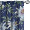 Ambesonne Floral Design Curtains, Tropical Themed Neutral Colors Boho Flowers Vintage with Leafy Art, Window Treatments 2 Panel Set for Living Room Bedroom, Pair of – 28″ x 63″, Dark Coral Pale Grey(Dark Slate Blue and Green)