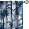 Ambesonne Hibiscus Curtains, Watercolor Silhouettes of Tropical Floral with Neutral Colors Boho Art, Window Treatments 2 Panel Set for Living Room Bedroom, Pair of – 28″ x 63″, Dark Coral Coral White(Blue Grey Dark Sky Blue)