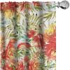 Ambesonne Hibiscus Curtains, Watercolor Silhouettes of Tropical Floral with Neutral Colors Boho Art, Window Treatments 2 Panel Set for Living Room Bedroom, Pair of – 28″ x 63″, Dark Coral Coral White(Dark Coral Mustard White)