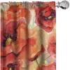 Ambesonne Hibiscus Curtains, Watercolor Silhouettes of Tropical Floral with Neutral Colors Boho Art, Window Treatments 2 Panel Set for Living Room Bedroom, Pair of – 28″ x 63″, Dark Coral Coral White(Dark Coral Vermilion)