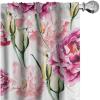 Ambesonne Hibiscus Curtains, Watercolor Silhouettes of Tropical Floral with Neutral Colors Boho Art, Window Treatments 2 Panel Set for Living Room Bedroom, Pair of – 28″ x 63″, Dark Coral Coral White(Fuchsia Fern Green)