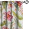 Ambesonne Hibiscus Curtains, Watercolor Silhouettes of Tropical Floral with Neutral Colors Boho Art, Window Treatments 2 Panel Set for Living Room Bedroom, Pair of – 28″ x 63″, Dark Coral Coral White(Pistachio Green Dark Pink)