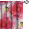 Ambesonne Hibiscus Curtains, Watercolor Silhouettes of Tropical Floral with Neutral Colors Boho Art, Window Treatments 2 Panel Set for Living Room Bedroom, Pair of – 28″ x 63″, Dark Coral Coral White(Dark Coral and Pale Pink)