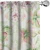 Ambesonne Hibiscus Curtains, Watercolor Silhouettes of Tropical Floral with Neutral Colors Boho Art, Window Treatments 2 Panel Set for Living Room Bedroom, Pair of – 28″ x 63″, Dark Coral Coral White(Fern Green Pale Fuchsia)