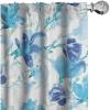 Ambesonne Hibiscus Curtains, Watercolor Silhouettes of Tropical Floral with Neutral Colors Boho Art, Window Treatments 2 Panel Set for Living Room Bedroom, Pair of – 28″ x 63″, Dark Coral Coral White(Sea Blue Lime Green White)
