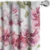 Ambesonne Hibiscus Curtains, Watercolor Silhouettes of Tropical Floral with Neutral Colors Boho Art, Window Treatments 2 Panel Set for Living Room Bedroom, Pair of – 28″ x 63″, Dark Coral Coral White(Magenta Peacock Green)
