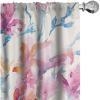 Ambesonne Hibiscus Curtains, Watercolor Silhouettes of Tropical Floral with Neutral Colors Boho Art, Window Treatments 2 Panel Set for Living Room Bedroom, Pair of – 28″ x 63″, Dark Coral Coral White(Sea Blue Rose Cream)