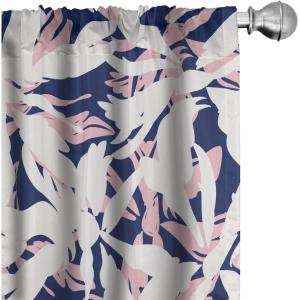 Ambesonne Birds and Nature Curtains, Cottagecore Vibe Neutral Colors Boho Animals and Flower Art, Window Treatments 2 Panel Set for Living Room Bedroom, Pair of – 28″ x 63″, Dark Lavender Pastel Pink(Eggshell and Pastel Pink)