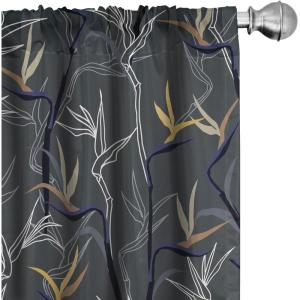 Ambesonne Birds and Nature Curtains, Cottagecore Vibe Neutral Colors Boho Animals and Flower Art, Window Treatments 2 Panel Set for Living Room Bedroom, Pair of – 28″ x 63″, Dark Lavender Pastel Pink(Purpleblue Apricot)