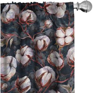 Ambesonne Birds and Nature Curtains, Cottagecore Vibe Neutral Colors Boho Animals and Flower Art, Window Treatments 2 Panel Set for Living Room Bedroom, Pair of – 28″ x 63″, Dark Lavender Pastel Pink(Purpleblue Maroon)