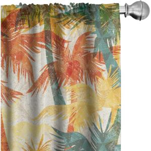 Ambesonne Birds and Nature Curtains, Cottagecore Vibe Neutral Colors Boho Animals and Flower Art, Window Treatments 2 Panel Set for Living Room Bedroom, Pair of – 28″ x 63″, Dark Lavender Pastel Pink(Cadet Blue Salmon Mustard)