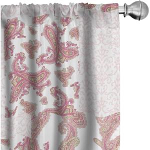 Ambesonne Blooming Flowers Curtains, Simple Design Floral Sketch Pattern with Neutral Leaves Art, Window Treatments 2 Panel Set for Living Room Bedroom, Pair of – 28″ x 95″, Dark Coral Dimgray White(Dried Rose and Pale Ruby)