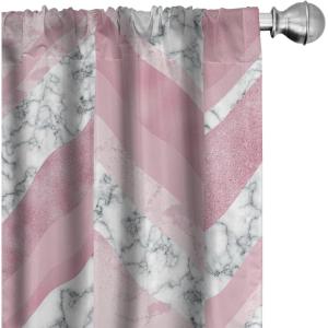 Ambesonne Blooming Flowers Curtains, Simple Design Floral Sketch Pattern with Neutral Leaves Art, Window Treatments 2 Panel Set for Living Room Bedroom, Pair of – 28″ x 95″, Dark Coral Dimgray White(Dried Rose and Soft Pink)