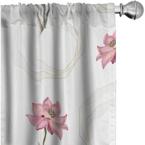 Ambesonne Blooming Flowers Curtains, Simple Design Floral Sketch Pattern with Neutral Leaves Art, Window Treatments 2 Panel Set for Living Room Bedroom, Pair of – 28″ x 95″, Dark Coral Dimgray White(Ivory Pale Pink)