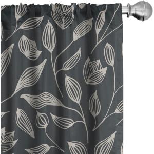 Ambesonne Blooming Roses Curtains, Night Jungle Vibe Flowers Boho with Neutral Leafy Peduncles, Window Treatments 2 Panel Set for Living Room Bedroom, Pair of – 28″ x 84″, Dark Sea Green Dark Coral(Dark Sepia Pale Camel)