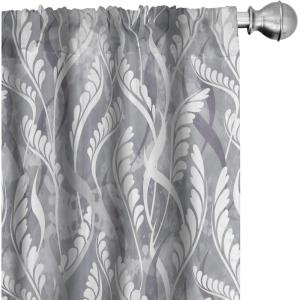 Ambesonne Blooming Roses Curtains, Night Jungle Vibe Flowers Boho with Neutral Leafy Peduncles, Window Treatments 2 Panel Set for Living Room Bedroom, Pair of – 28″ x 84″, Dark Sea Green Dark Coral(Pale Grey White)