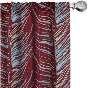 Ambesonne Boho Feathers Curtains, Vintage Japanese Feels Fuzz Sketch Pattern Neutral Colors Artwork, Window Treatments 2 Panel Set for Living Room Bedroom, Pair of – 28″ x 95″, Purple Charcoal Grey(Cinnamon Aqua Lime Green)
