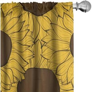 Ambesonne Boho Moth Curtains, Mystic Feel Wild Nature Wingy Animals with Trippy Colors Print Neutral, Window Treatments 2 Panel Set for Living Room Bedroom, Pair of – 28″ x 84″, Plum Purple Sea Blue(Mustard and Dark Cocoa)