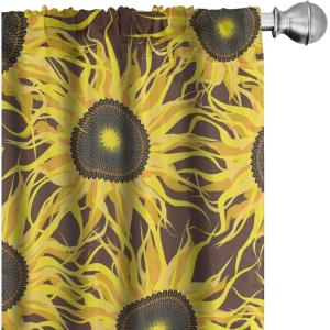 Ambesonne Boho Moth Curtains, Mystic Feel Wild Nature Wingy Animals with Trippy Colors Print Neutral, Window Treatments 2 Panel Set for Living Room Bedroom, Pair of – 28″ x 84″, Plum Purple Sea Blue(Earth Yellow and Pale Orange)