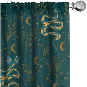 Ambesonne Boho Moth Curtains, Mystic Feel Wild Nature Wingy Animals with Trippy Colors Print Neutral, Window Treatments 2 Panel Set for Living Room Bedroom, Pair of – 28″ x 84″, Plum Purple Sea Blue(Teal Earth Yellow Amber)