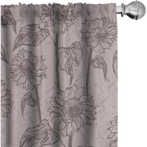 Ambesonne Boho Moth Curtains, Mystic Feel Wild Nature Wingy Animals with Trippy Colors Print Neutral, Window Treatments 2 Panel Set for Living Room Bedroom, Pair of – 28″ x 84″, Plum Purple Sea Blue(Dark Sepia and Pale Rose)
