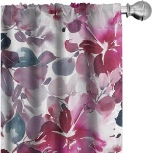 Ambesonne Boho Wings Curtains, Cottagecore Inspired Neutral Butterfly Pattern with Floral Ornaments, Window Treatments 2 Panel Set for Living Room Bedroom, Pair of – 28″ x 84″, Dark Sand Brown Taupe(Ivory Magenta Lilac)