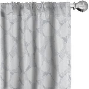 Ambesonne Botanical Curtains, Pattern of Simple Nature Creative Leaf Designs in Neutral Tones Garden Art, Window Treatments 2 Panel Set for Living Room Bedroom, Pair of – 28″ x 63″, Purpleblue(Purpleblue)