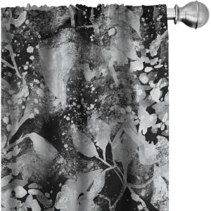 Ambesonne Delicate Roses Curtains, Neutral Vintage Floral Scene with Leafy Ornaments Romantic Print, Window Treatments 2 Panel Set for Living Room Bedroom, Pair of – 28″ x 63″, Pastel Pink Pale Grey(Charcoal Grey Pale Grey)
