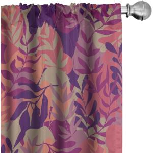Ambesonne Delicate Roses Curtains, Retro Themed Garden Scene Flowers Vintage with Neutral Colors, Window Treatments 2 Panel Set for Living Room Bedroom, Pair of – 28″ x 63″, Pale Peach Pale Grey Dust(Magenta Pale Lilac Indigo)