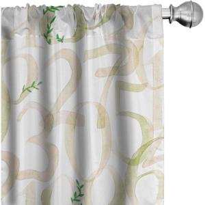 Ambesonne Delicate Roses Curtains, Retro Themed Garden Scene Flowers Vintage with Neutral Colors, Window Treatments 2 Panel Set for Living Room Bedroom, Pair of – 28″ x 63″, Pale Peach Pale Grey Dust(Olive Green Blush Dusk)